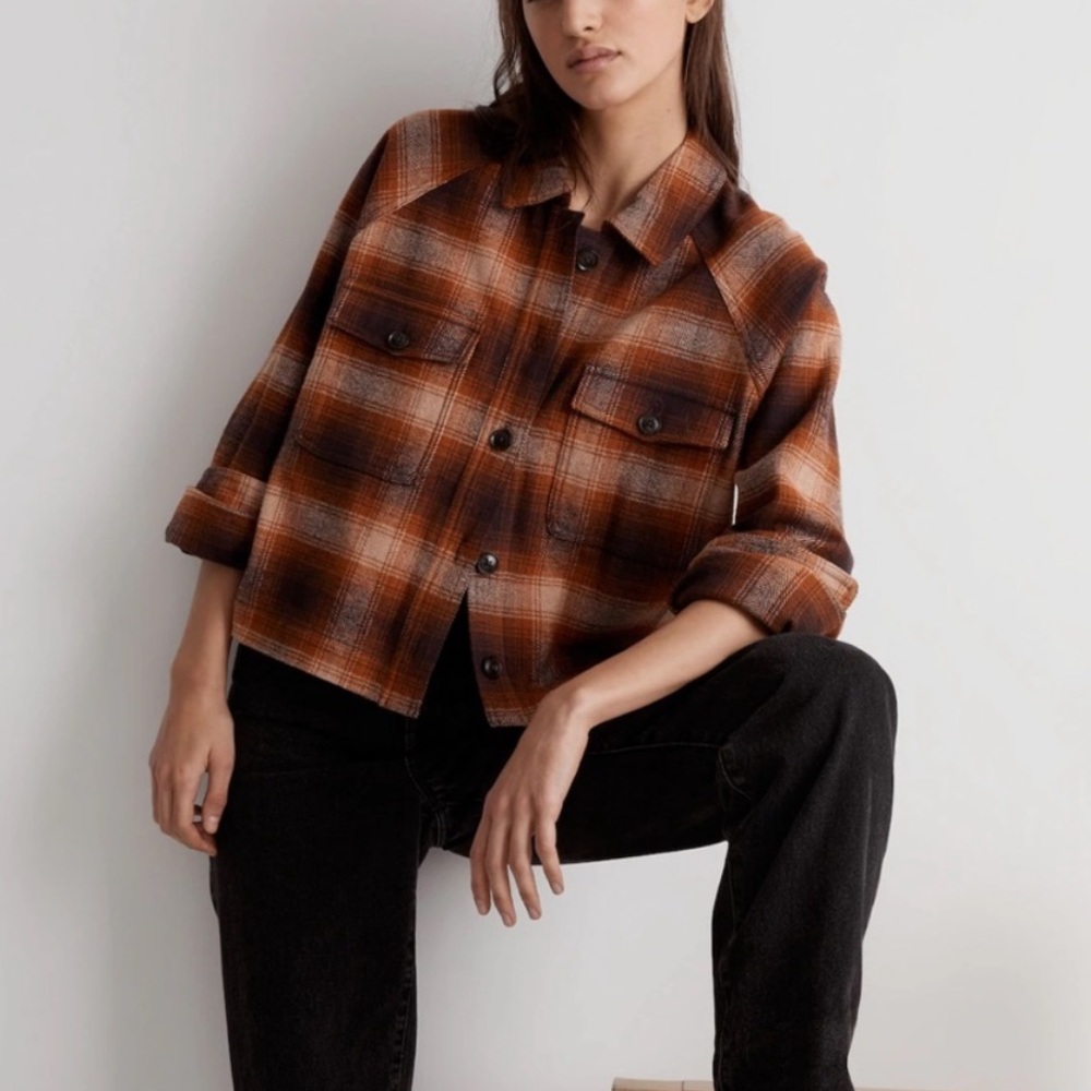 Madewell flannel crop shirt-jacket